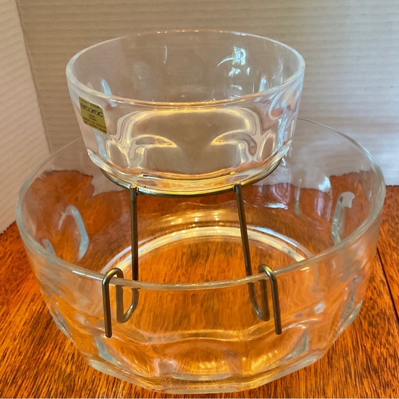 Arcoroc Chip and Dip Bowl Set 3 Piece Vintage New with sticker - Picture 2 of 9